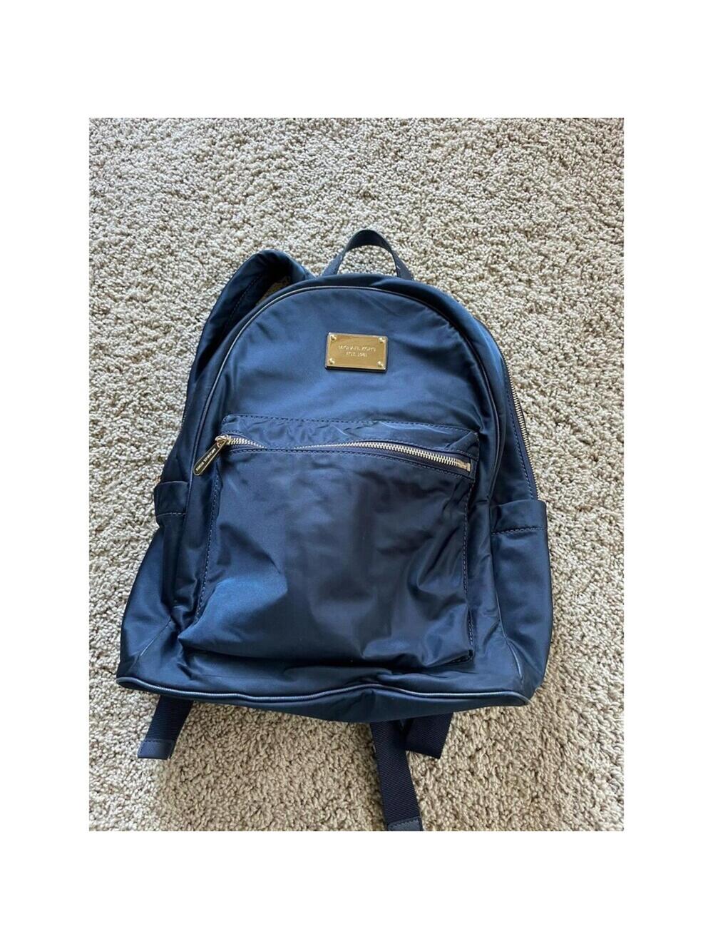 Michael Kors Graphite Large Backpack Nylon Jet Set Collection Navy Blue Bag MK